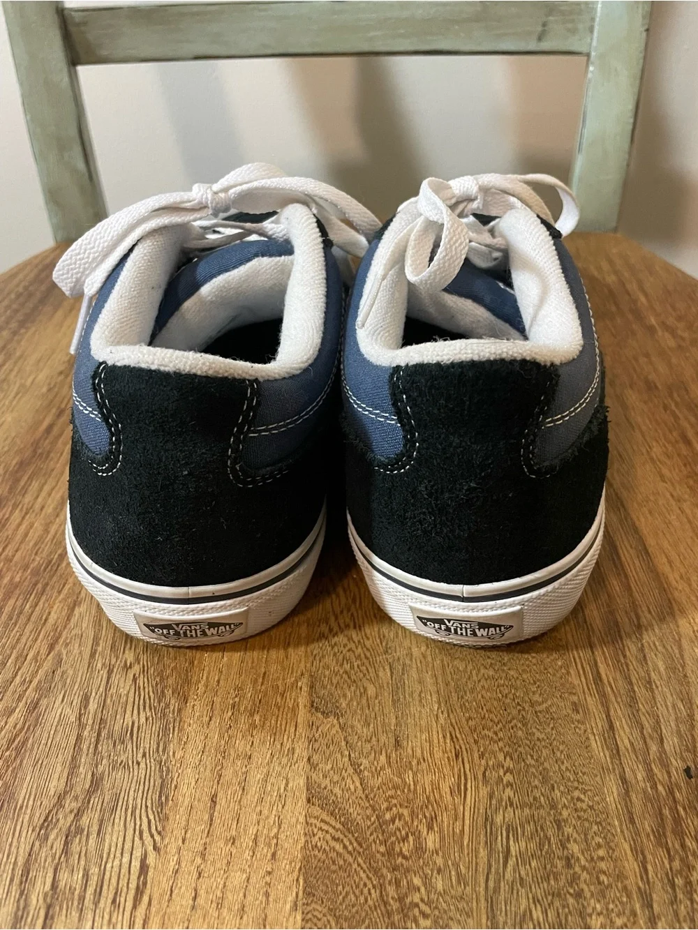 Vans Bearcat Low Top Lace-Up Sneakers in Black & Navy Blue